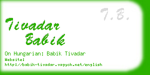 tivadar babik business card